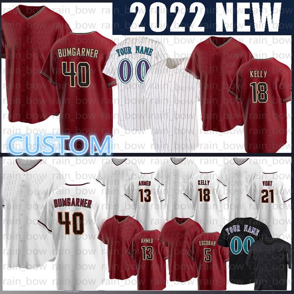 

baseball jersey 51 randy johnson 40 madison bumgarner luis gonzalez christian walker carson kelly nick ahmed stuart fairchild herrera, Blue;black