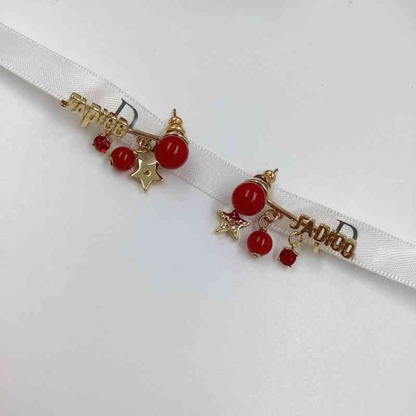

fashion new jewelry trend luxury brand designer wholesale d family year red ftive tassel earrings light women, Silver