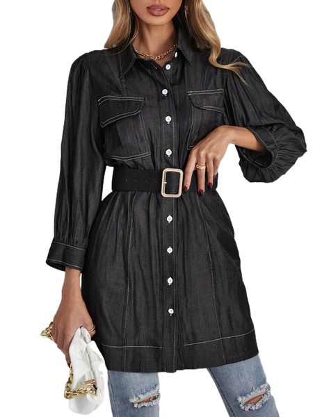 

contrast stitch flap pocket lantern sleeve coat without belt 24ui#, Black
