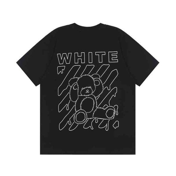 

summer fashion off cartoon animal pattern round neck short sleeve loose and versatileaut8, White;black