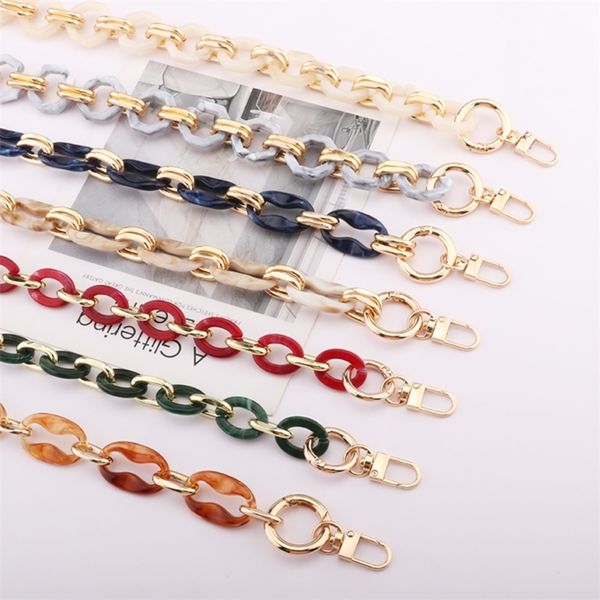 

acrylic strap removable bag accessories colourful womens resin of bags purse chain fishbone chain 220805, Black