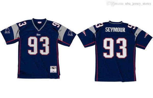 

stitched football jersey 93 richard seymour 2003 mitchell & ness retro rugby jerseys men women youth s-6xl, Black