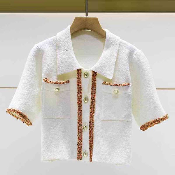 

women's jackets fadan m's early spring women's clothing french color contrast lace temperament knitted cardigan, Black;brown