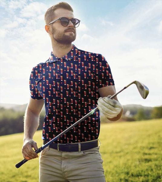 Men's Polos British Men's Golf camisa de lapela de lapela de moda de ponta 2022 Qualidade casual Top Summemen's Men'smen's Mensmen's