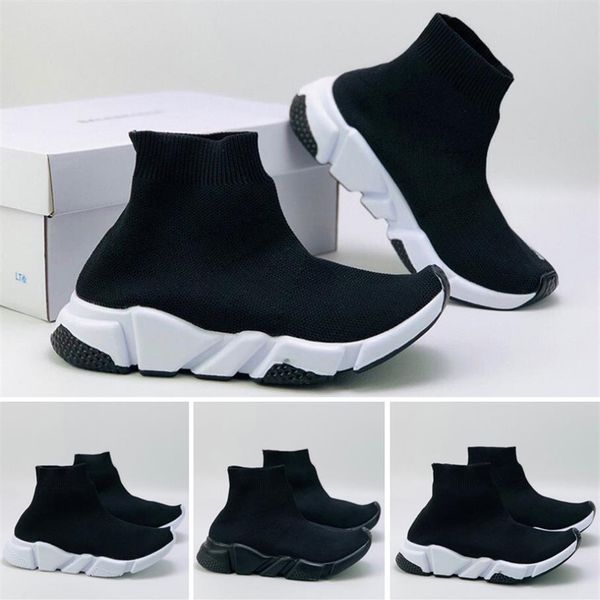 

2018 kids sock shoes paris children's sneakers casual shoes for quality mens women outdoor sneakers size eur28-286s, Black