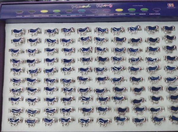 

new thermal mood ring horse changing color adjustable ring, Silver