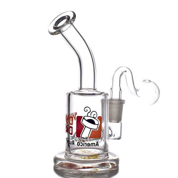 Bong in vetro inebriante Narghilè Dab Oil Rigs Pipa ad acqua per fumatori Soffione doccia Dunkin 'Dab Perc 14,5 mm Femmina con ciotola per olio di grandi dimensioni