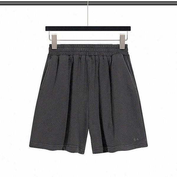 

mens shorts classic paris style cotton elastic heavy industry wash letter embroidery wave casual couple sphb vwuc, White;black