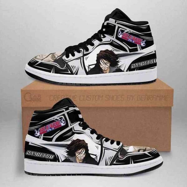 

anime bleach zangetsu sneakers fan gift idea, Black
