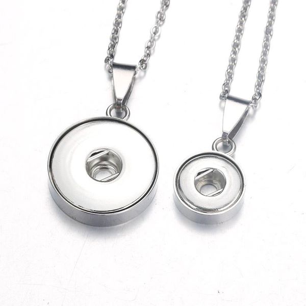 Anhänger Halsketten Edelstahl Druckknopf Schmuck Halskette mit Gliederkette Fit 18mm12mm Frauen 2290Anhänger