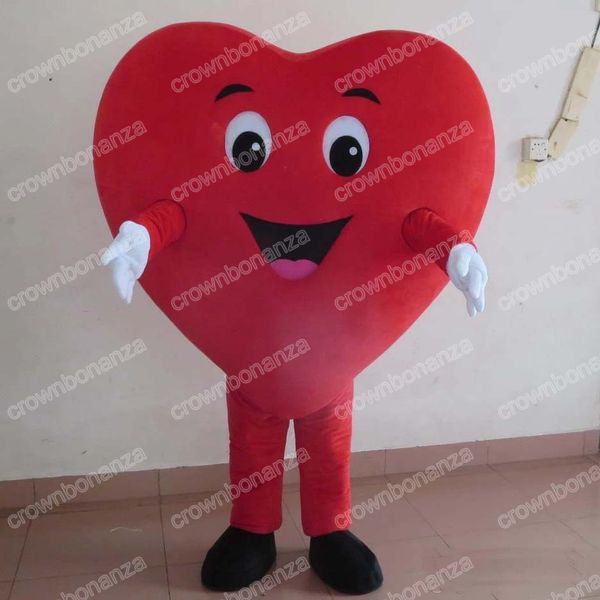 Halloween Big Red Heart Mascot Traje de alta qualidade Caracteres de desenhos animados Suit de carnaval unissex adultos roupas de Natal Festa de aniversário