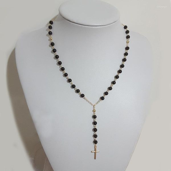 SJTO-55 Moda Christian Colar Pingente Pingente Rosário Crença Preto Minchas Contas Acessórias de Jóias de Cadeia Senhoras Presente Chokers