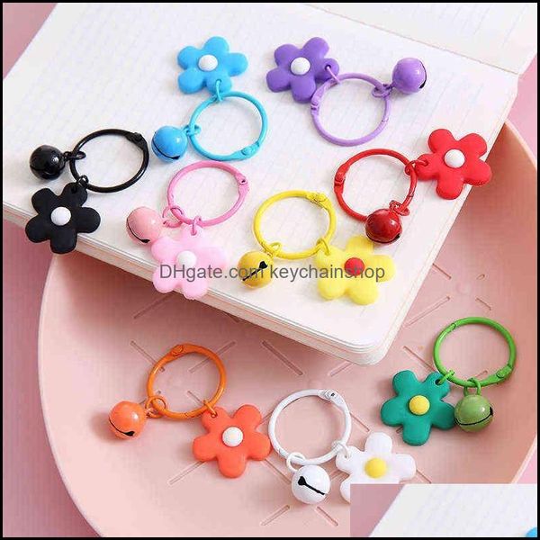 

keychains fashion accessories simplicity cute color flowers bell lovely keychain sile clothes backpack keyring key chains charms for women g, Silver