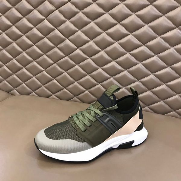 

men shoes luxury designer brand sneaker soft comfortable variety of materials splicing color composition, Black