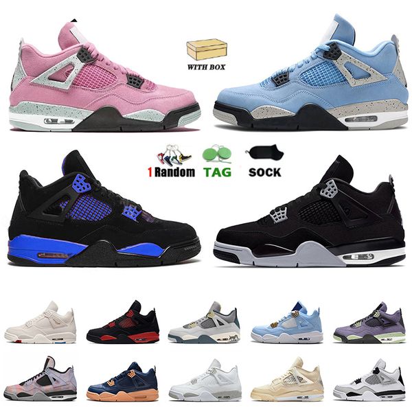 

mens woman jumpman 4 black cat unc 4s basketball shoes big size 13 royal craft canvas fire red thunder white oreo sail off bred military blu