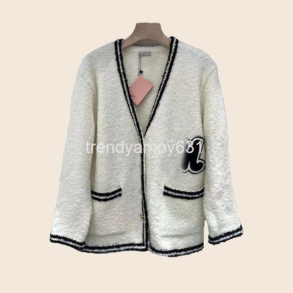 

women's sweaters autumn and winter leisure loose v-neck wool cashmere knitted cardigan foreign style fashionable sweater women, White;black