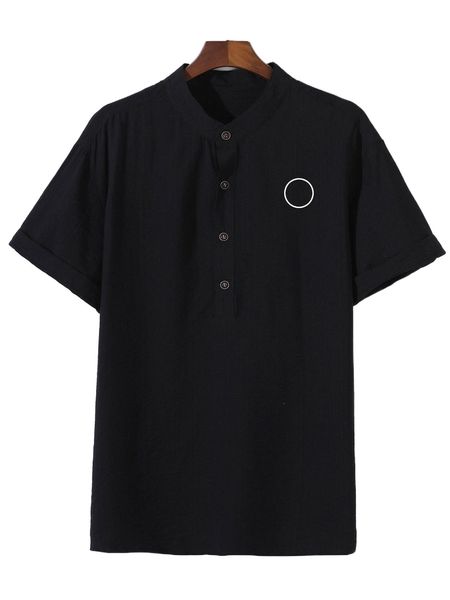 

men geo print half button shirt c4e7#, White;black