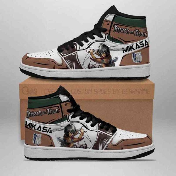 

mikasa ackerman sneakers attack on titan anime, Black