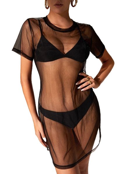 

tall see through .esh d.ress without lingerie g5hc#, Black;gray
