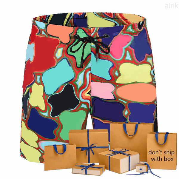 

designer fashion casual summer men's board shorts contrast color letter pattern pants men's swimsuit stylish breathable beach swim