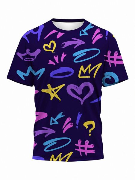 

men star and heart print tee h9fi#, White;black