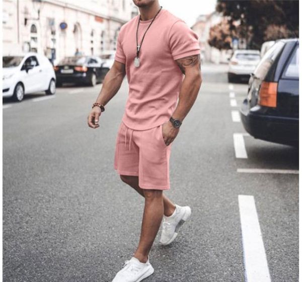 

men's tracksuits 2022 summer men's short sleeve shorts two piece sports casual tracksuit, Gray