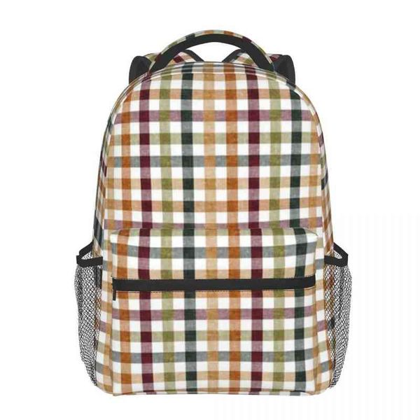 

plaid backpack simple striped teenage travel lappreppy style casual rucksack school bag gift satchel 2022 new aa220316