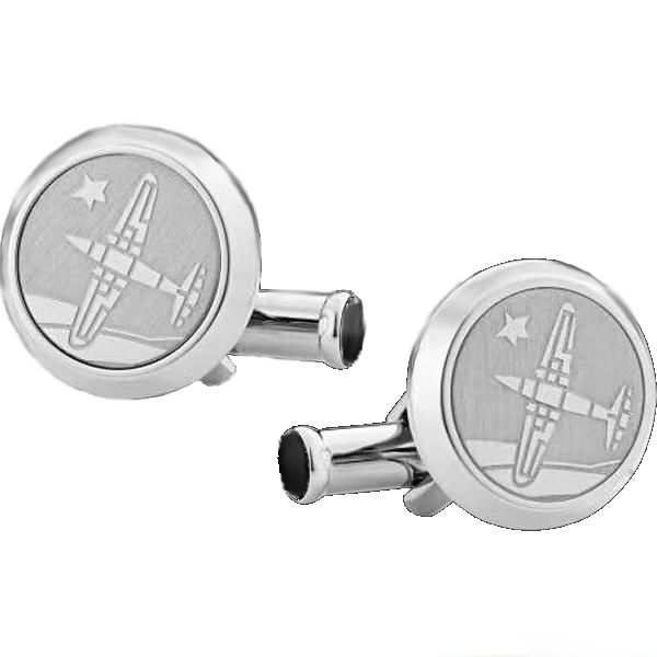 

luxury cuff for men stainless steel round shape frensh cufflinks plane pattern cufflink for gift, Silver