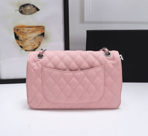 

7 colors women shoulder bags women's chain crossbody bag fashion genuine leather caviare classic purse designers bags handbag 26cm chan, Red;black
