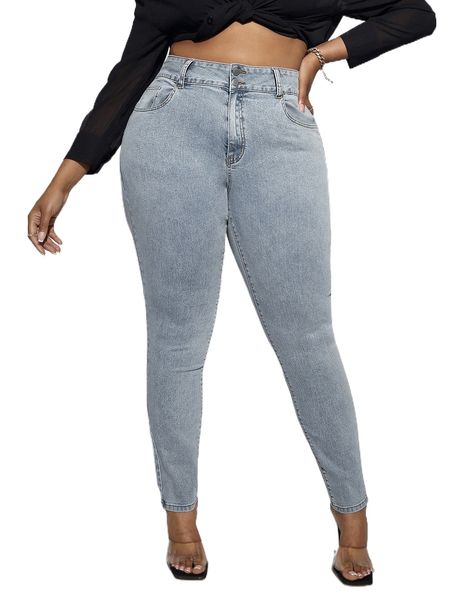 

sxy plus high waist skinny jeans s5j0#, Blue