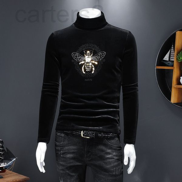 

men's hoodies & sweatshirts designer 2021 autumn and winter new men's korean cashmere half high collar sweater bottomed shirt slim, Black
