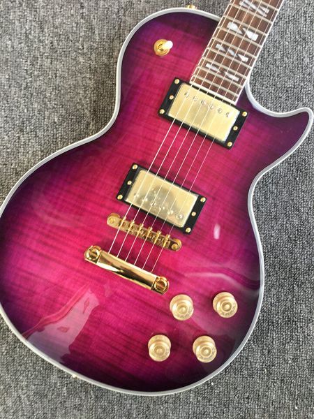 

guitar custom shop brand new purple q double 6 string lp electric guitar