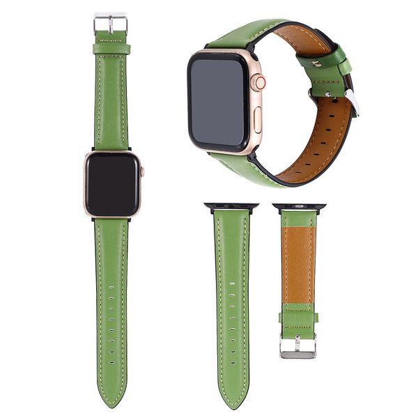 Роскошная кожаная лента для Apple Watch Bess 41 мм 45 мм 44 мм 42 мм 40 мм 38 мм браслета IWATCH серия 7 6 5 4 3 Аксайы для часовых полос Belt Loop