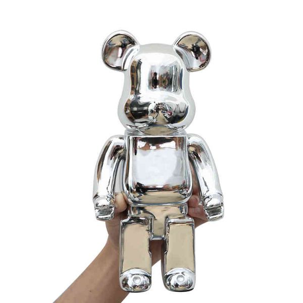 Nuova decorazione domestica 26 cm Bearbrick 400% Be @ rbrick Giochi Regalo di Capodanno Tide Play Modello Placcatura Resina Giochi elettronici Giocattoli per bambini AA220323