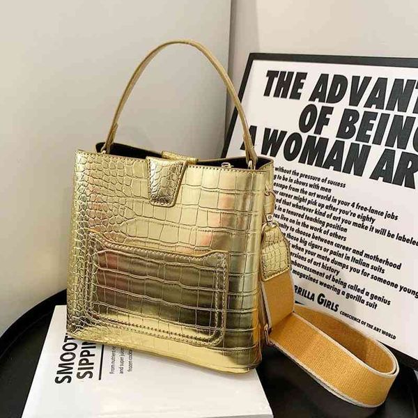 

luxury alligator bucket bag designer luxury quality leather crossbody bags for women shoulder handbags tote 220608