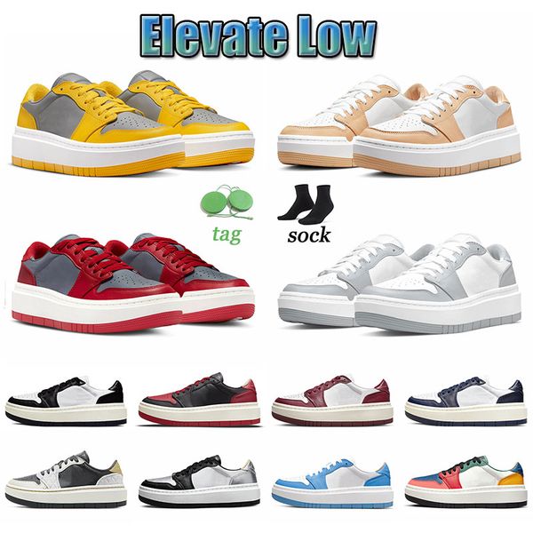 

big size us 12 jumpman 1 elevate low designer shoes black white onyx trainers 1s sneakers bred dark beetroot removable beads cement grey var