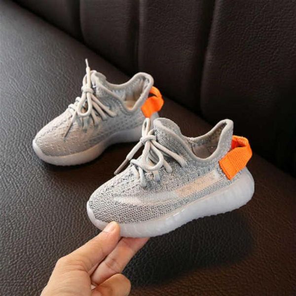 

2021 kids sneakers hiphop west led shoes for boys girls teens active breathable running shoes eur 22-31 for kids347u2903, Black