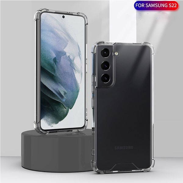 Vier Ecken Anti-Drop Clear Phone Cases für iPhone 11 13 Pro Max 12 SE TPU Hard PC 2 in 1 stoßfeste Abdeckung Samsung Galaxy S22 Plus A03S A13 LG Stylo 7 Pixel 6Pro Moto OnePlus