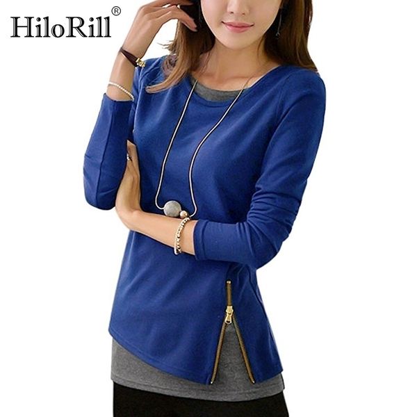 

hilorill women hoodies sweatshirt casual long sleeve cotton pullovers oneck sweatshirt for women plus size s5xl y200915, Black