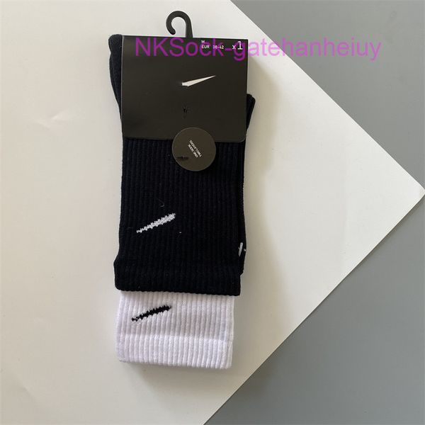 

fashion classic men socks hook brand color stitched men's women's long tube sports training sock street couple middle tubes luxury, Black
