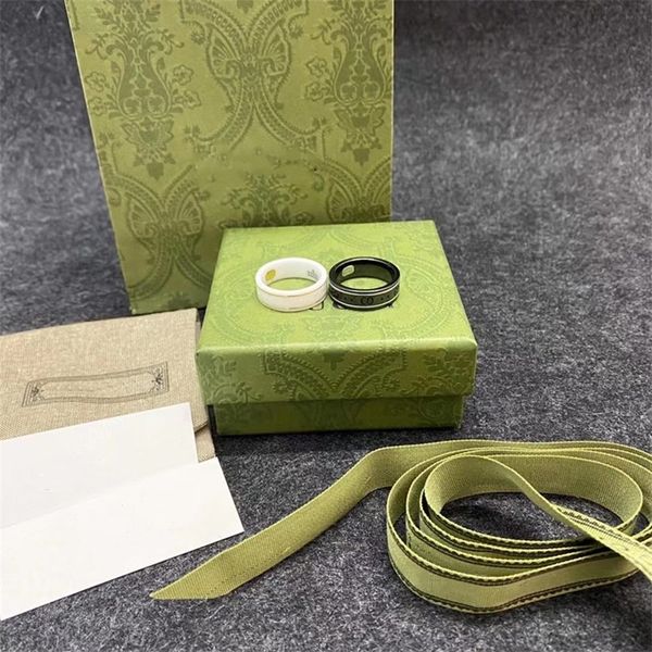 

20% off 2022 new jewelry double female korean minority design black steel white ceramic couple give gifts to ring, Silver