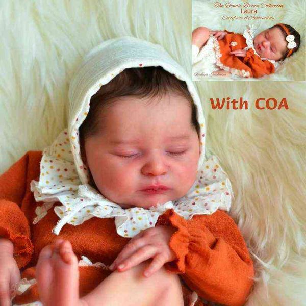 

new 20.5 inches unfinished reborn doll kit laura limited edition with coa vinyl blank reborn baby kits aa220325