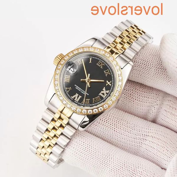 

31mm digner watch for woman watch diamond wristwatch gold edge stainls steel waterproof wedding anniversary ladi gift wristwatch movement, Slivery;brown