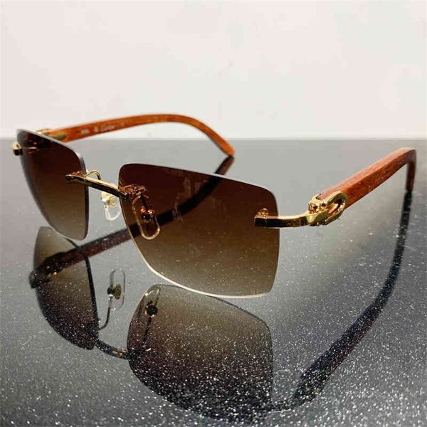 

oversized big square wood es men rimless sun buffalo horn retro sunglass gafas sol hmbh, White;black