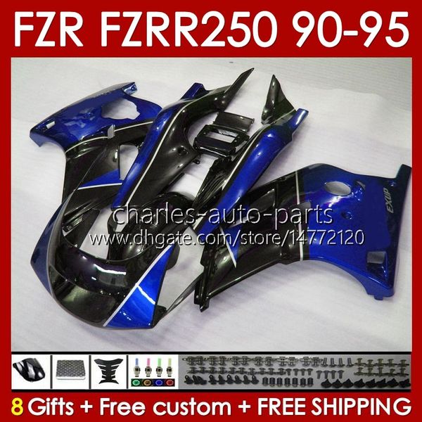 Kit carene per YAMAHA FZRR FZR 250R 250RR FZR 250 FZR250R 143No.82 FZR-250 FZR250 R RR 1990 1991 1992 1993 1994 1995 FZR250RR FZR-250R 90 91 92 93 94 95 Corpo blu lucido