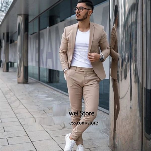 

fashion slim fit mens suits for young groom wedding prom tuxedo 2 piece jacket pants set formal business blazer terno masculino, Black;gray