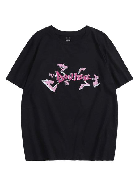 

x janis chow letter graphic drop shoulder tee b6rn#, White