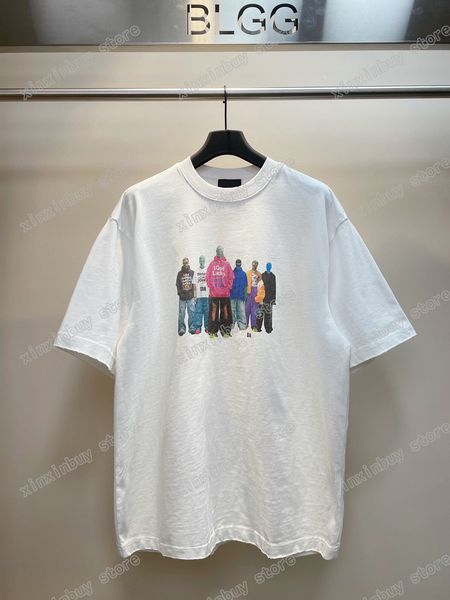 22SS Männer Frauen Designer T-Shirts T-Shirt DESTROYED Tie Dye Kurzarm Rundhalsausschnitt Streetwear Schwarz Weiß Grau Xinxinbuy XS-L