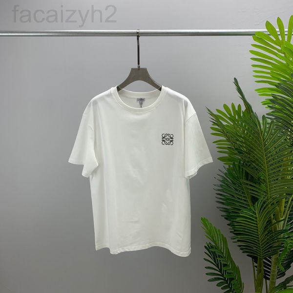 

men's t-shirts designer fashion brand european lo short sleeved t-shirt chest letter embroidery bottom shirt men's and women', White;black