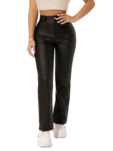 

petite high waist straight leg jeans r19m#, Blue